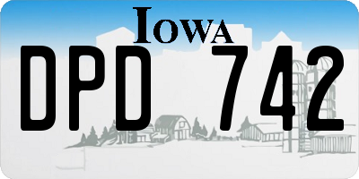IA license plate DPD742