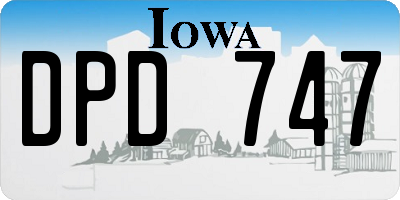 IA license plate DPD747