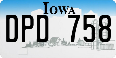 IA license plate DPD758