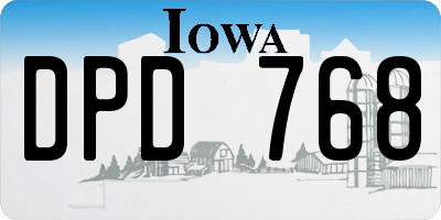 IA license plate DPD768