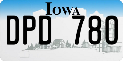 IA license plate DPD780