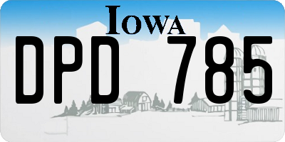 IA license plate DPD785