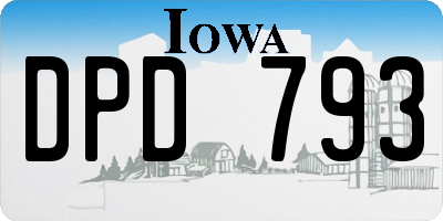 IA license plate DPD793