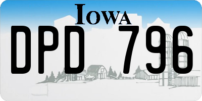 IA license plate DPD796