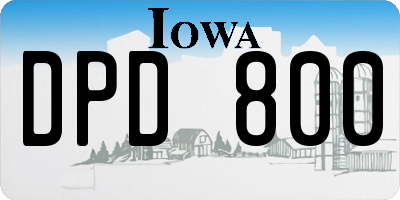 IA license plate DPD800