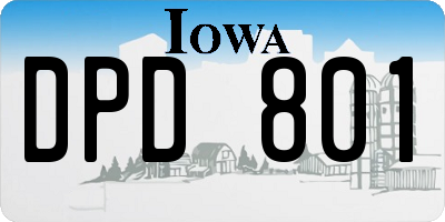 IA license plate DPD801