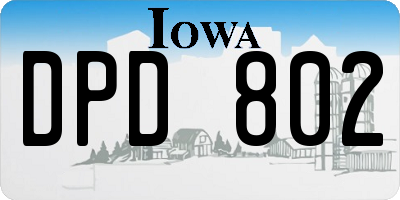 IA license plate DPD802