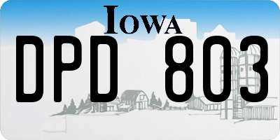 IA license plate DPD803