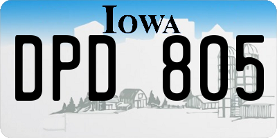 IA license plate DPD805