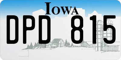 IA license plate DPD815