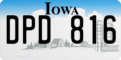 IA license plate DPD816