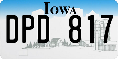 IA license plate DPD817