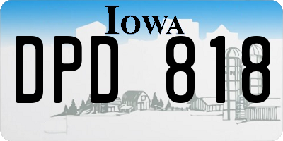 IA license plate DPD818
