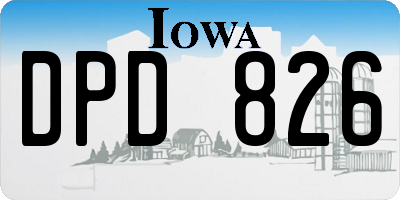 IA license plate DPD826