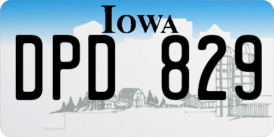 IA license plate DPD829