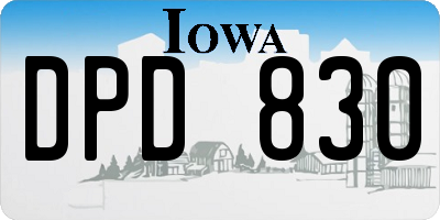 IA license plate DPD830