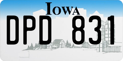IA license plate DPD831