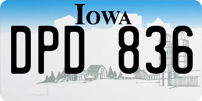 IA license plate DPD836