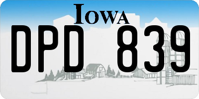 IA license plate DPD839