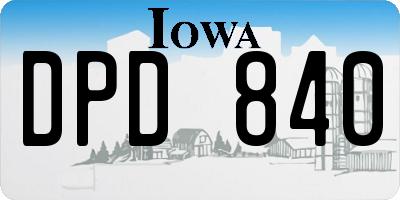 IA license plate DPD840