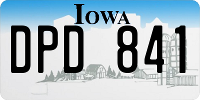 IA license plate DPD841