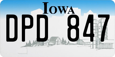 IA license plate DPD847