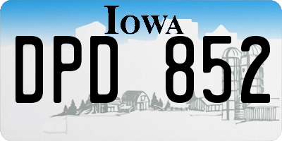 IA license plate DPD852