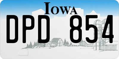 IA license plate DPD854
