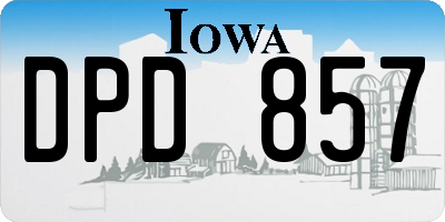 IA license plate DPD857