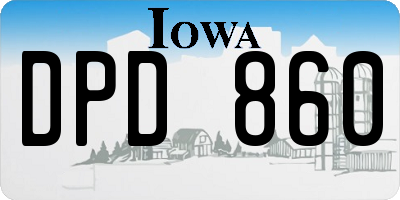 IA license plate DPD860