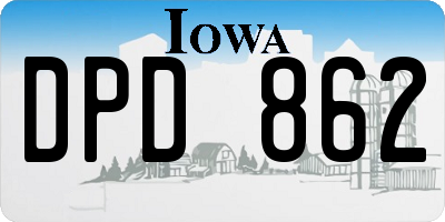 IA license plate DPD862