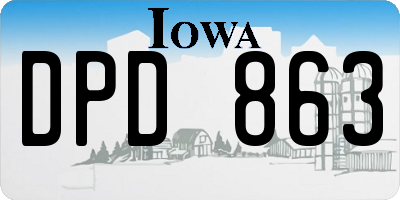 IA license plate DPD863