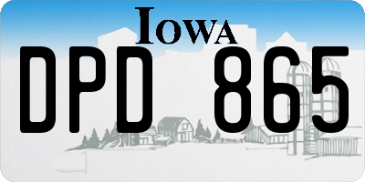 IA license plate DPD865