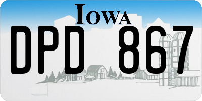 IA license plate DPD867