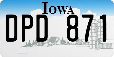 IA license plate DPD871