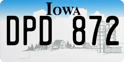IA license plate DPD872