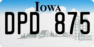IA license plate DPD875