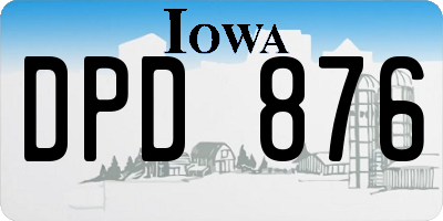 IA license plate DPD876