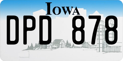 IA license plate DPD878
