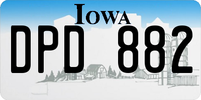 IA license plate DPD882