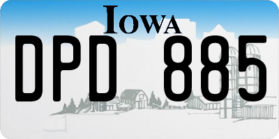 IA license plate DPD885
