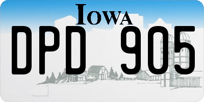 IA license plate DPD905