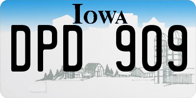 IA license plate DPD909