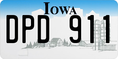 IA license plate DPD911