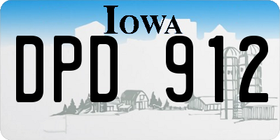 IA license plate DPD912