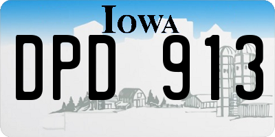 IA license plate DPD913
