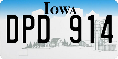 IA license plate DPD914