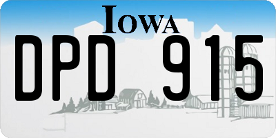 IA license plate DPD915