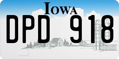 IA license plate DPD918
