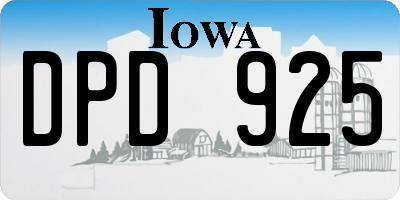 IA license plate DPD925